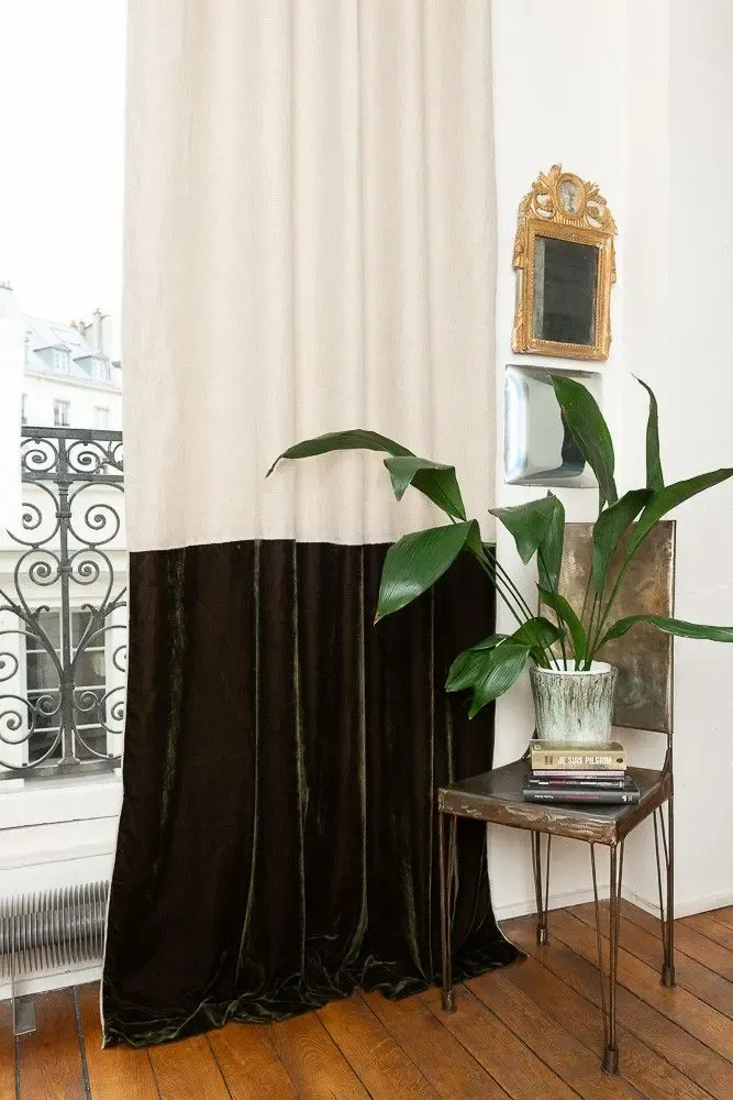 Curtains and window coverings - Fortuna Duo Curtain 140X300 Cm Olive Noire - EN FIL D'INDIENNE...