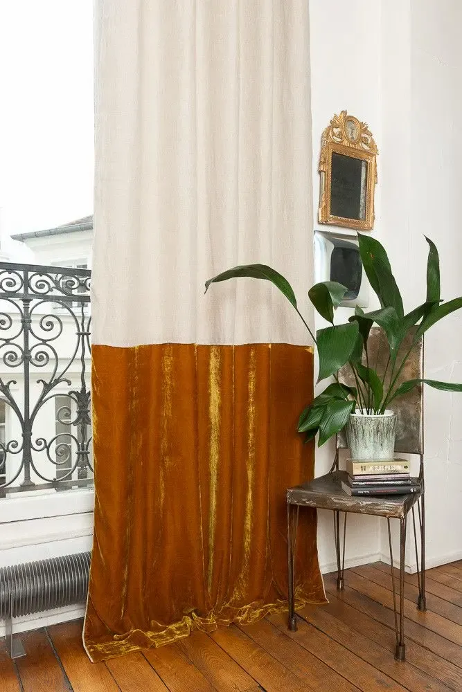 Curtains and window coverings - Fortuna Duo Curtain 140X300 Cm Tabac - EN FIL D'INDIENNE...