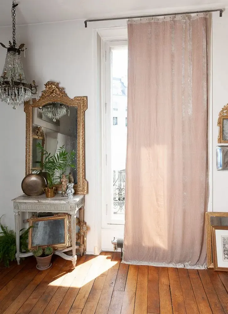 Rideaux et voilages - FORTUNA Rideau en velours de soie 110x300 cm FORTUNA BEIGE - EN FIL D'INDIENNE...