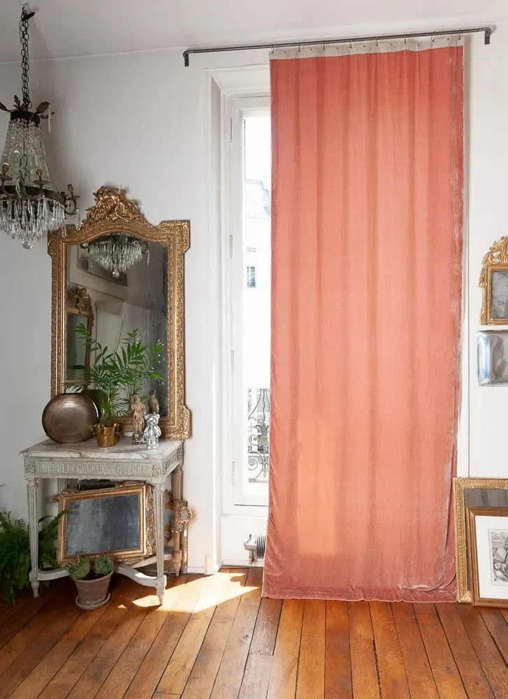 Curtains and window coverings - Fortuna Curtain 110X300 Cm Peche - EN FIL D'INDIENNE...