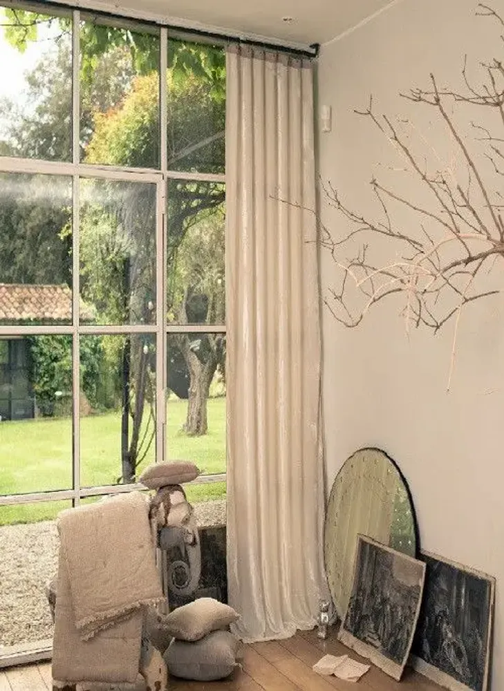 Rideaux et voilages - FORTUNA Rideau 110x300 cm FORTUNA PERLE - EN FIL D'INDIENNE...