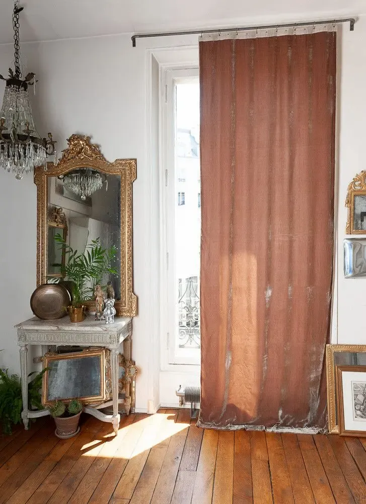 Rideaux et voilages - FORTUNA Rideau 110x300 cm TAUPE - EN FIL D'INDIENNE...