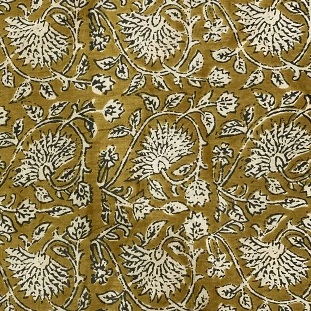 Rideaux et voilages - INDIENNE Tote Bag 38x40 cm INDIENNE TABAC FEUILLE - EN FIL D'INDIENNE...