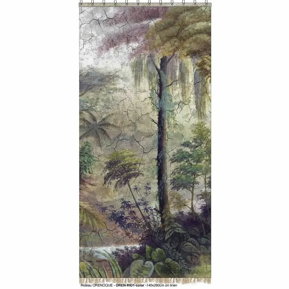 Rideaux et voilages - ORENOQUE Voilage N°1 - Panneau de gauche en double voile imprimé Ananbô 140x280 - EN FIL D'INDIENNE...