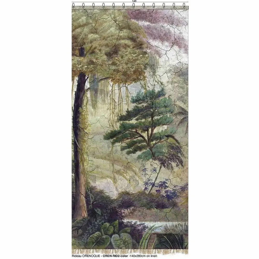 Rideaux et voilages - ORENOQUE Voilage N°2 - Panneau de droite en double voile imprimé Ananbô 140x280 - EN FIL D'INDIENNE...