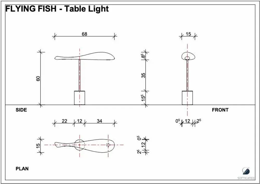 Table lamps - Flying Fish Table and Desk Lamp - Chrome - SOFTICATED