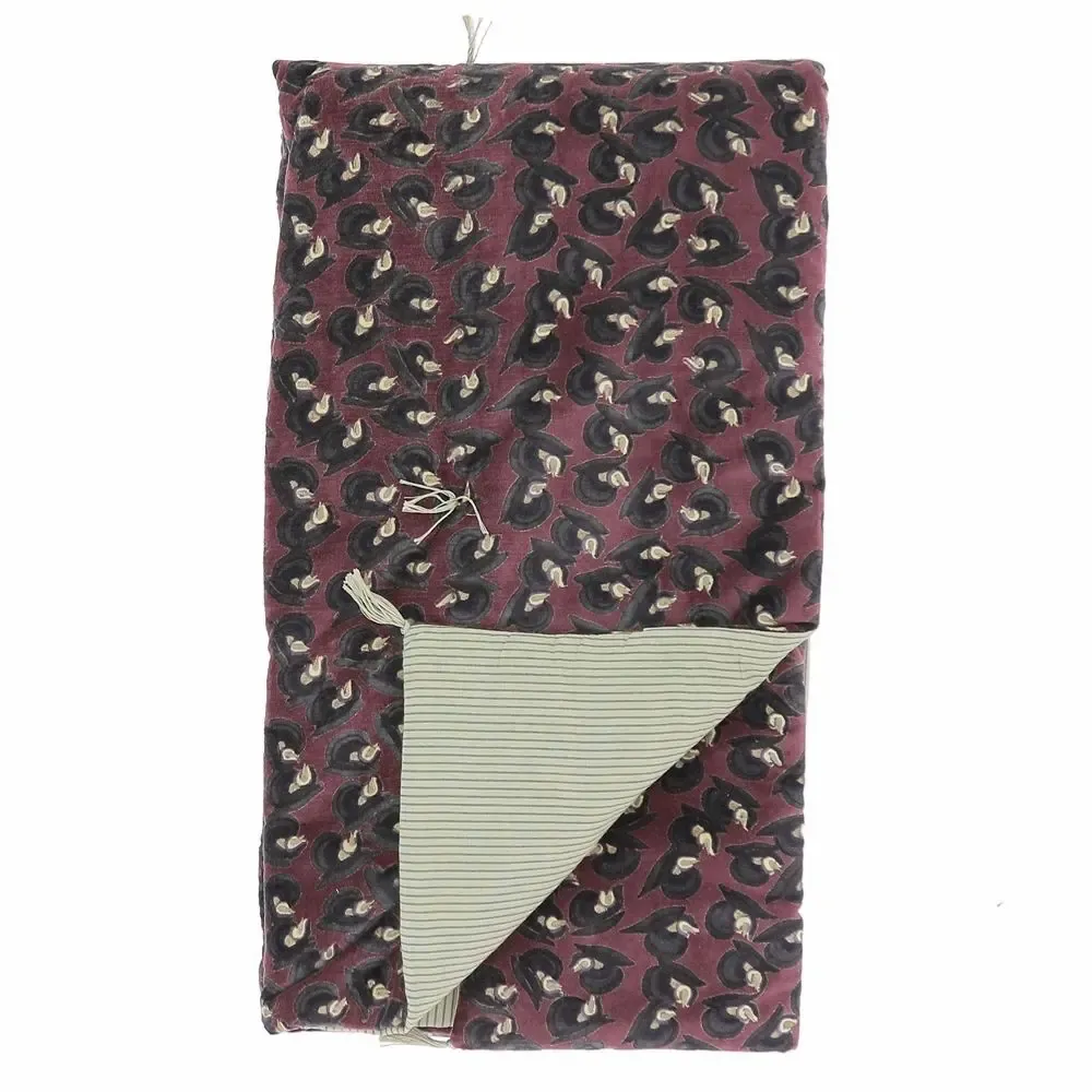 Fabric cushions - Art Deco Bed End 90X200 Cm Bordeaux - EN FIL D'INDIENNE...