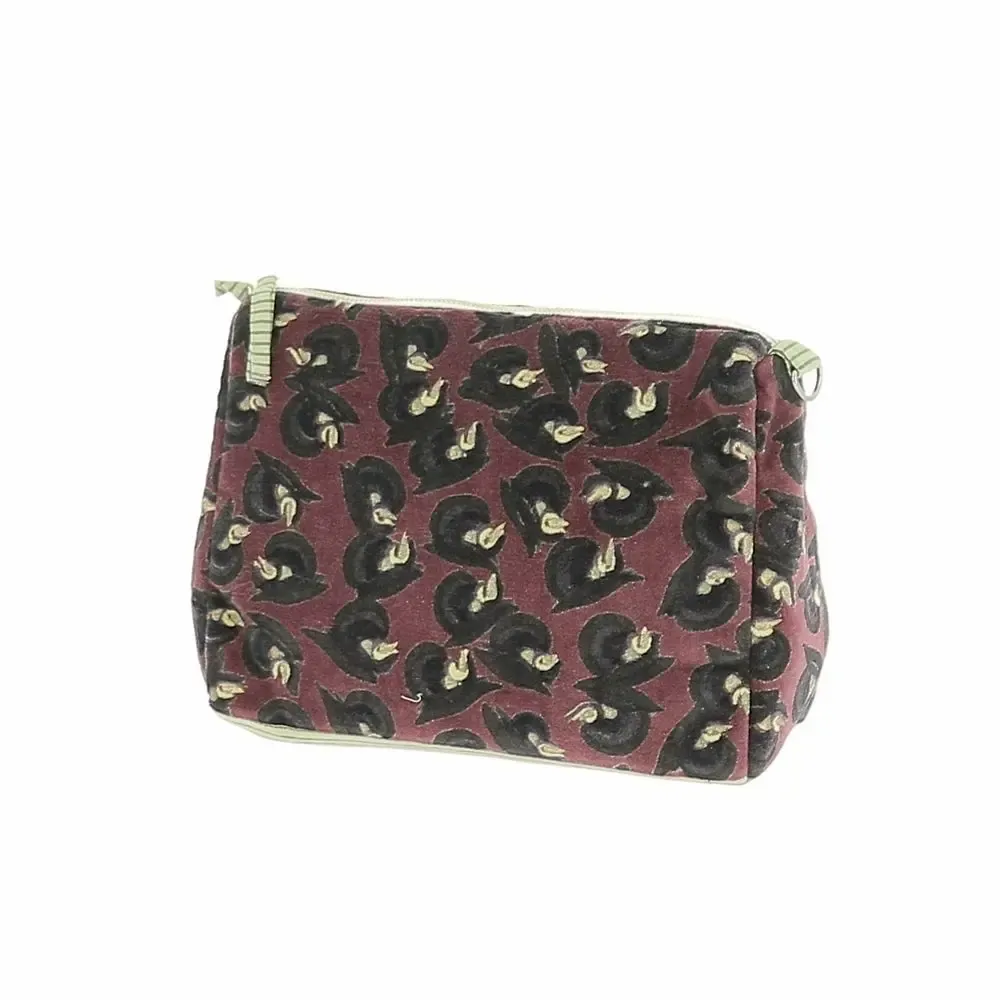 Linge de lit - ART DECO Trousse de toilette 18X26X12 cm BORDEAUX - EN FIL D'INDIENNE...