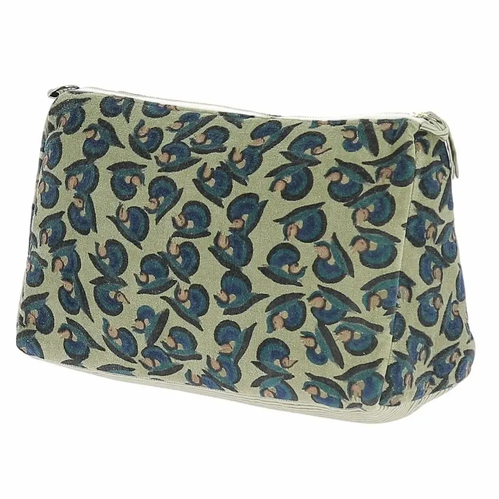 Coussins textile - ART DECO Trousse de toilette XL 34X22X15 cm BEIGE - EN FIL D'INDIENNE...