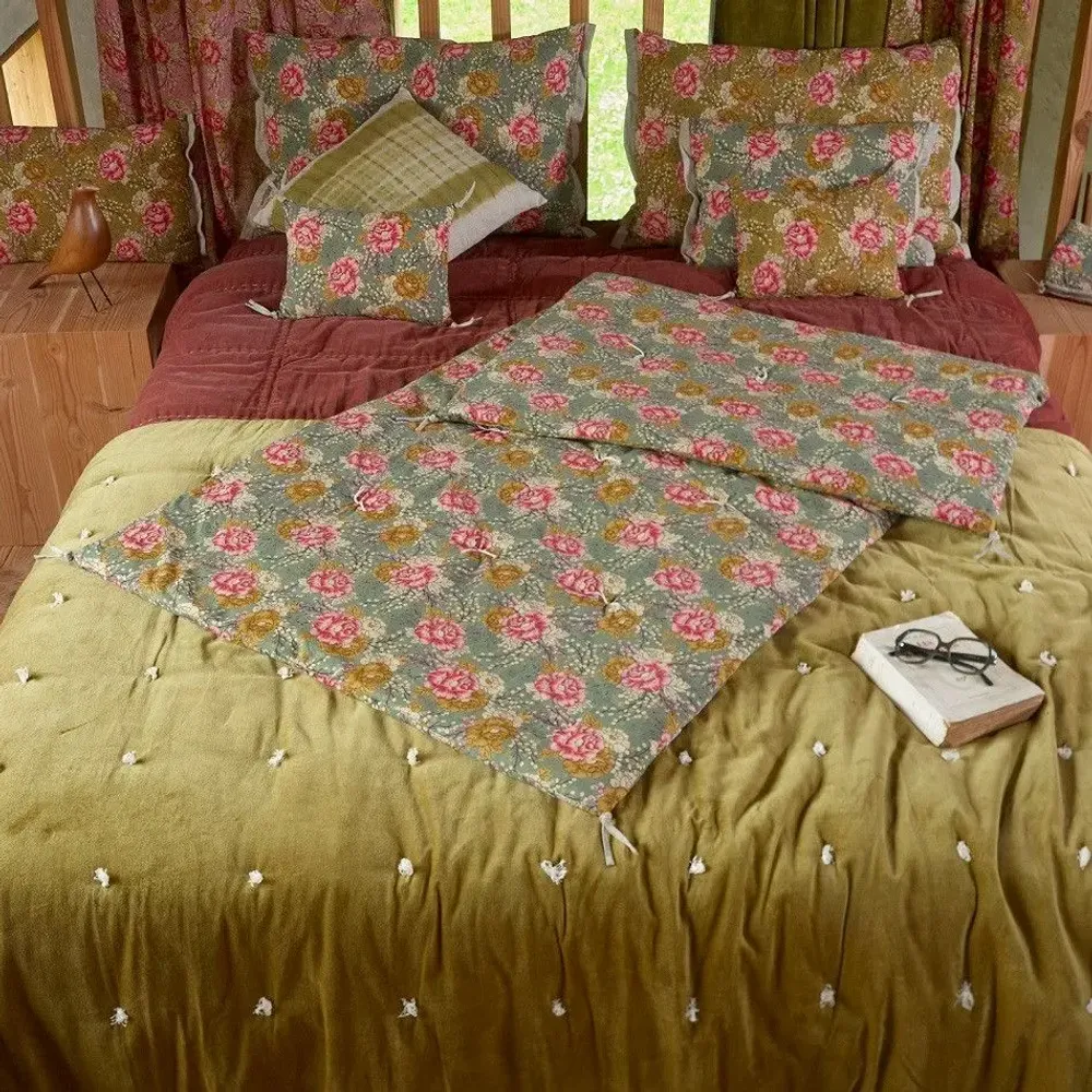 Bed linens - BLOOM Bed end 90x200 cm BLOOM CELADON - EN FIL D'INDIENNE...