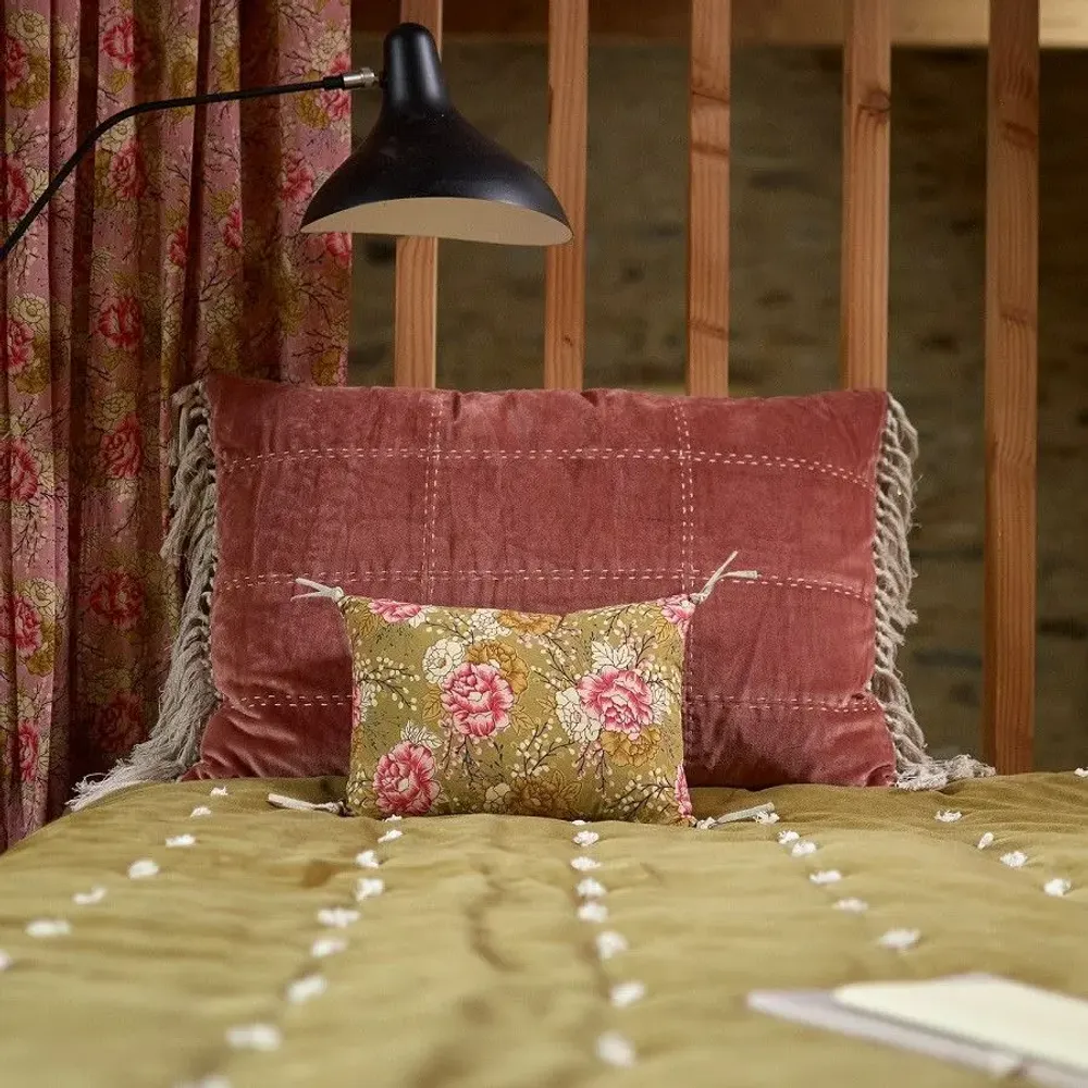 Coussins textile - BLOOM  Housse de coussin 25x35 cm OLIVE - EN FIL D'INDIENNE...