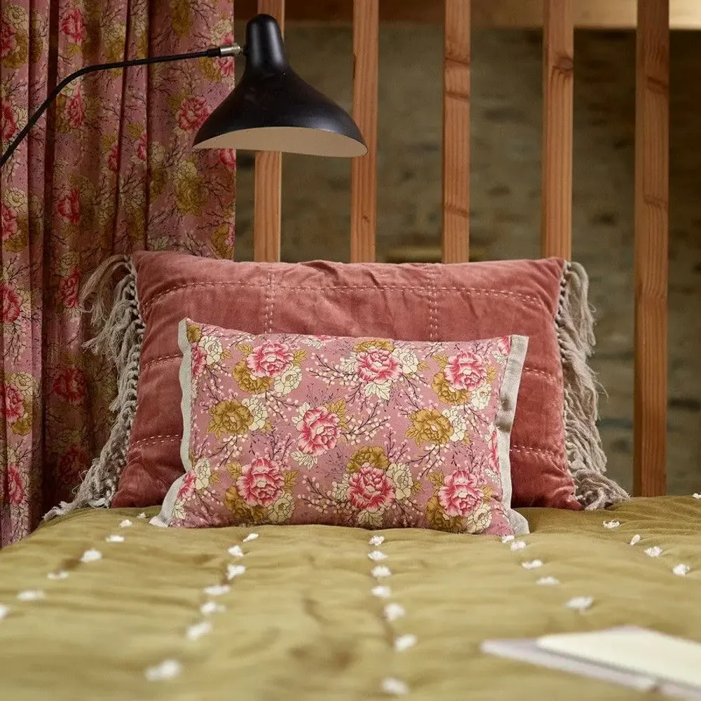 Fabric cushions - BLOOM Cushion cover 35X50 cm BLOOM TERRACOTTA - EN FIL D'INDIENNE...