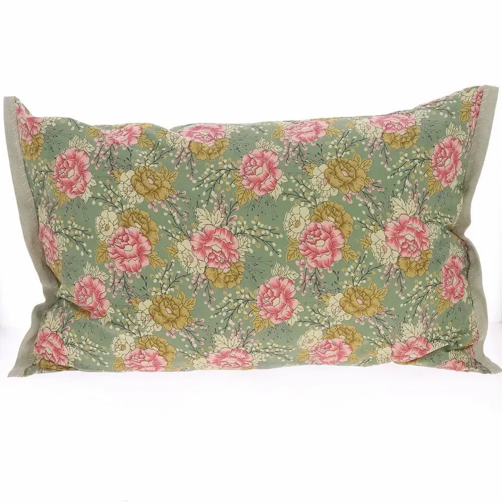 Coussins textile - BLOOM Housse de coussin 50X75 cm CELADON - EN FIL D'INDIENNE...