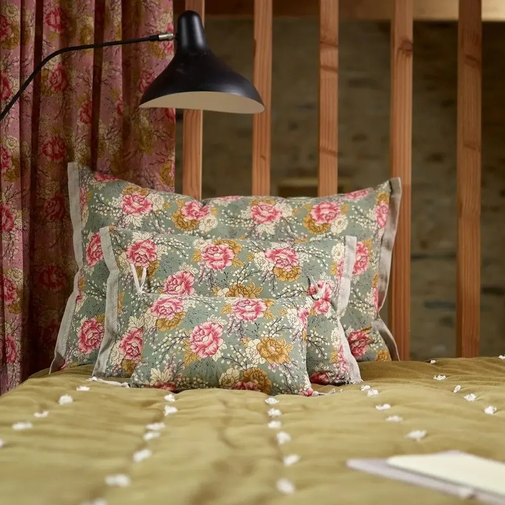 Coussins textile - BLOOM Housse de coussin 50X75 cm CELADON - EN FIL D'INDIENNE...