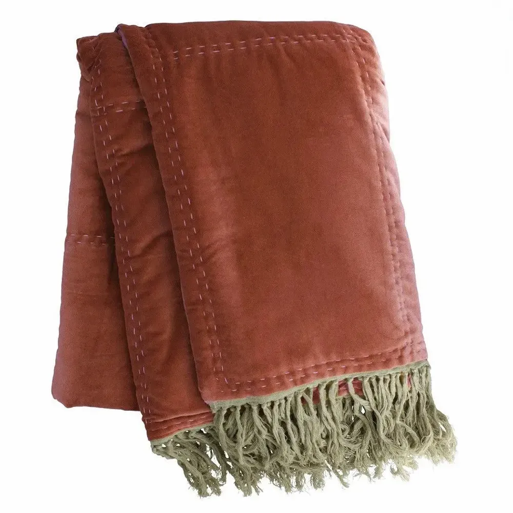 Decorative objects - Boho Plaid 130X250 Cm Boho Terracotta - EN FIL D'INDIENNE...