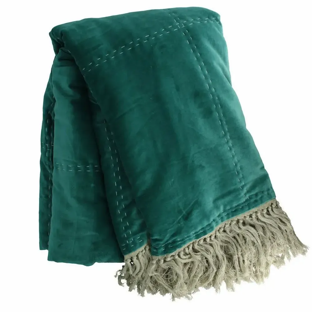 Linge de lit - BOHO Dessus de lit 240x250cm BOHO CANARD - EN FIL D'INDIENNE...