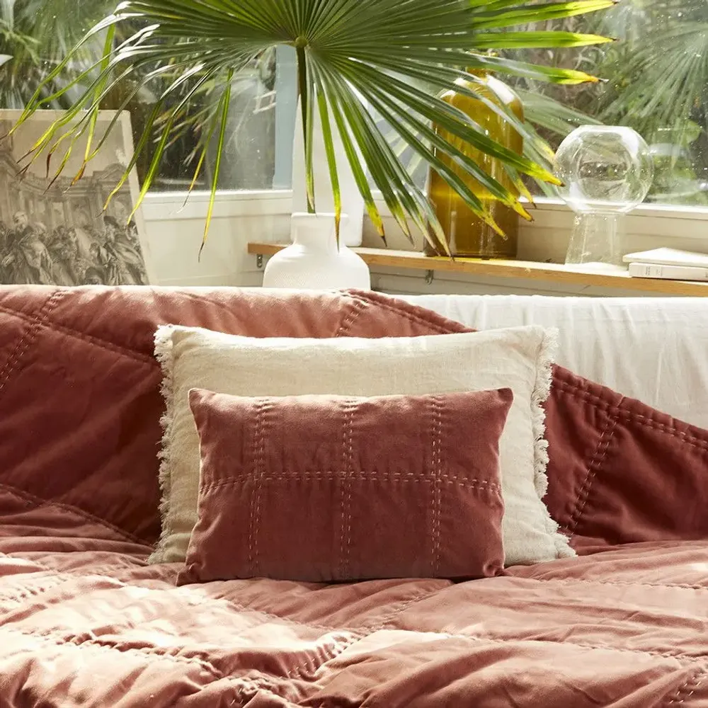 Coussins textile - BOHO Housse de coussin 30x45 cm - EN FIL D'INDIENNE...