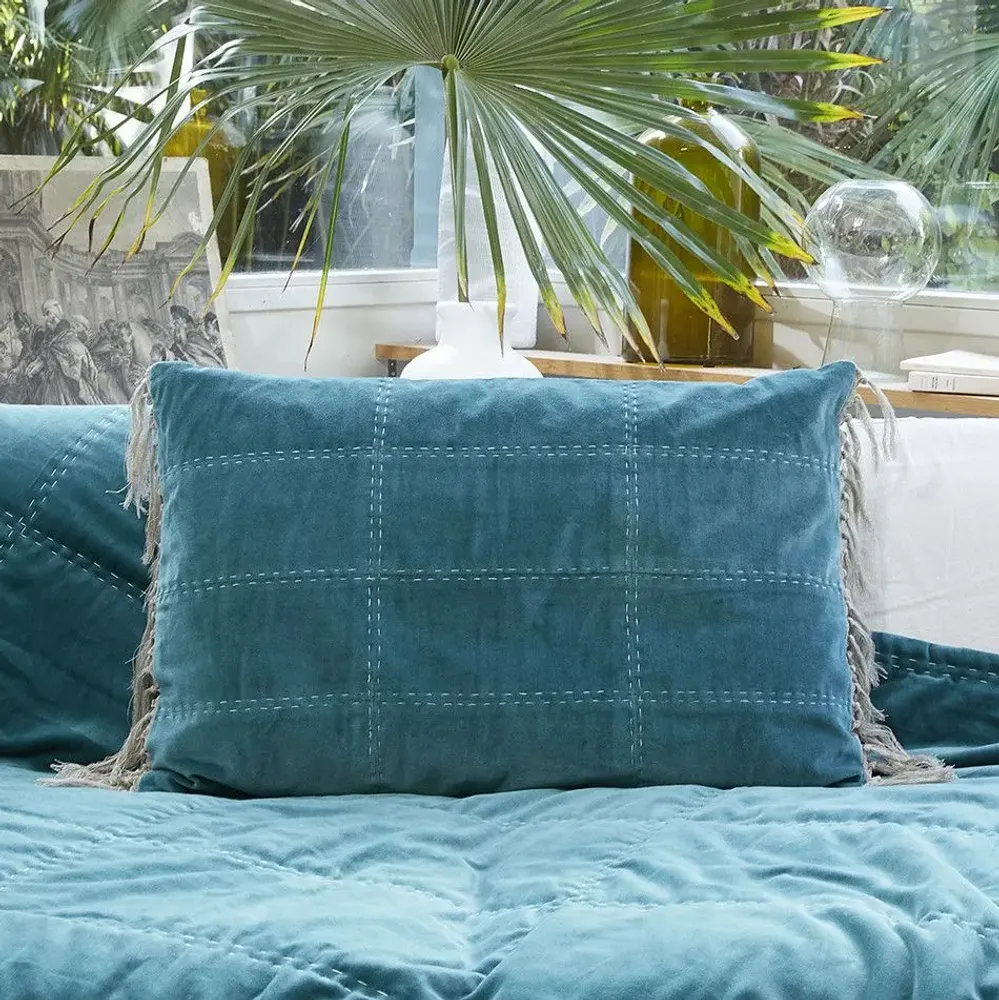 Coussins textile - BOHO Housse de coussin 50x75 cm - EN FIL D'INDIENNE...