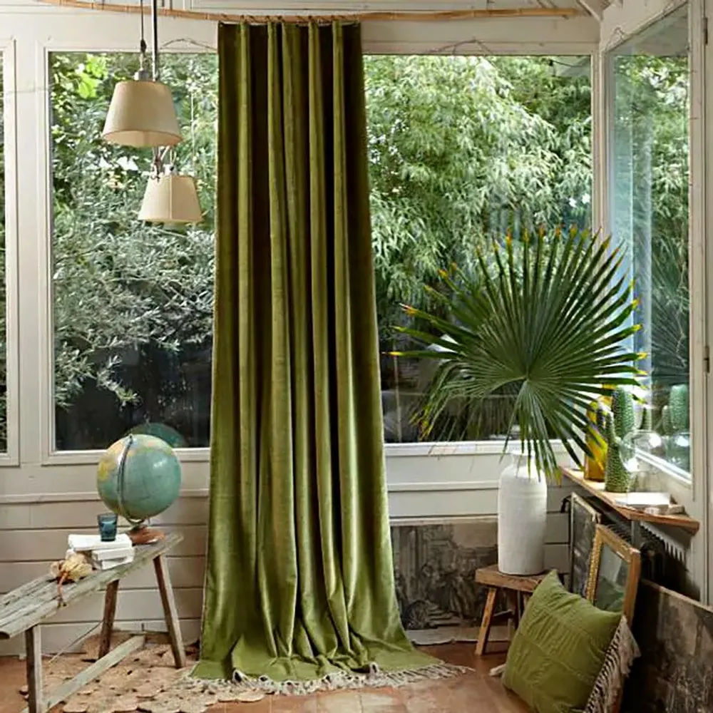 Curtains and window coverings - Boho Curtain 140X300 Cm Boho Avocat - EN FIL D'INDIENNE...