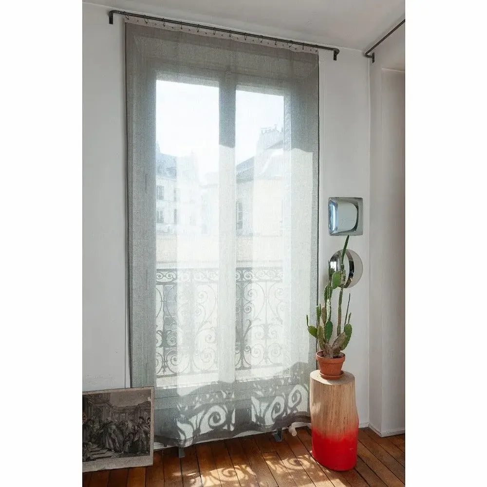 Curtains and window coverings - Brise Voil 140X280 Cm Gris - EN FIL D'INDIENNE...