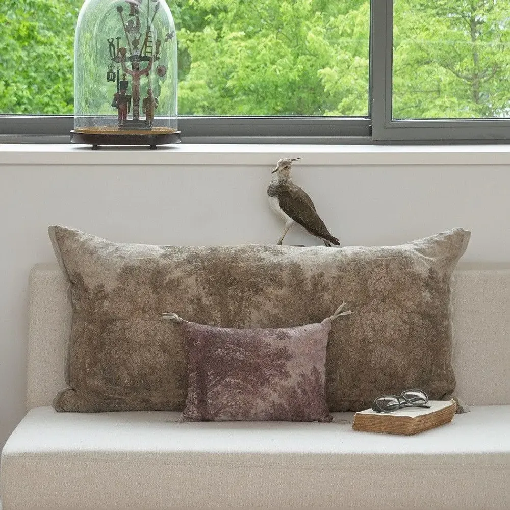 Coussins textile - CAMPAGNE Housse de coussin imprimé Ananbô 25x35 cm VIOLET - EN FIL D'INDIENNE...