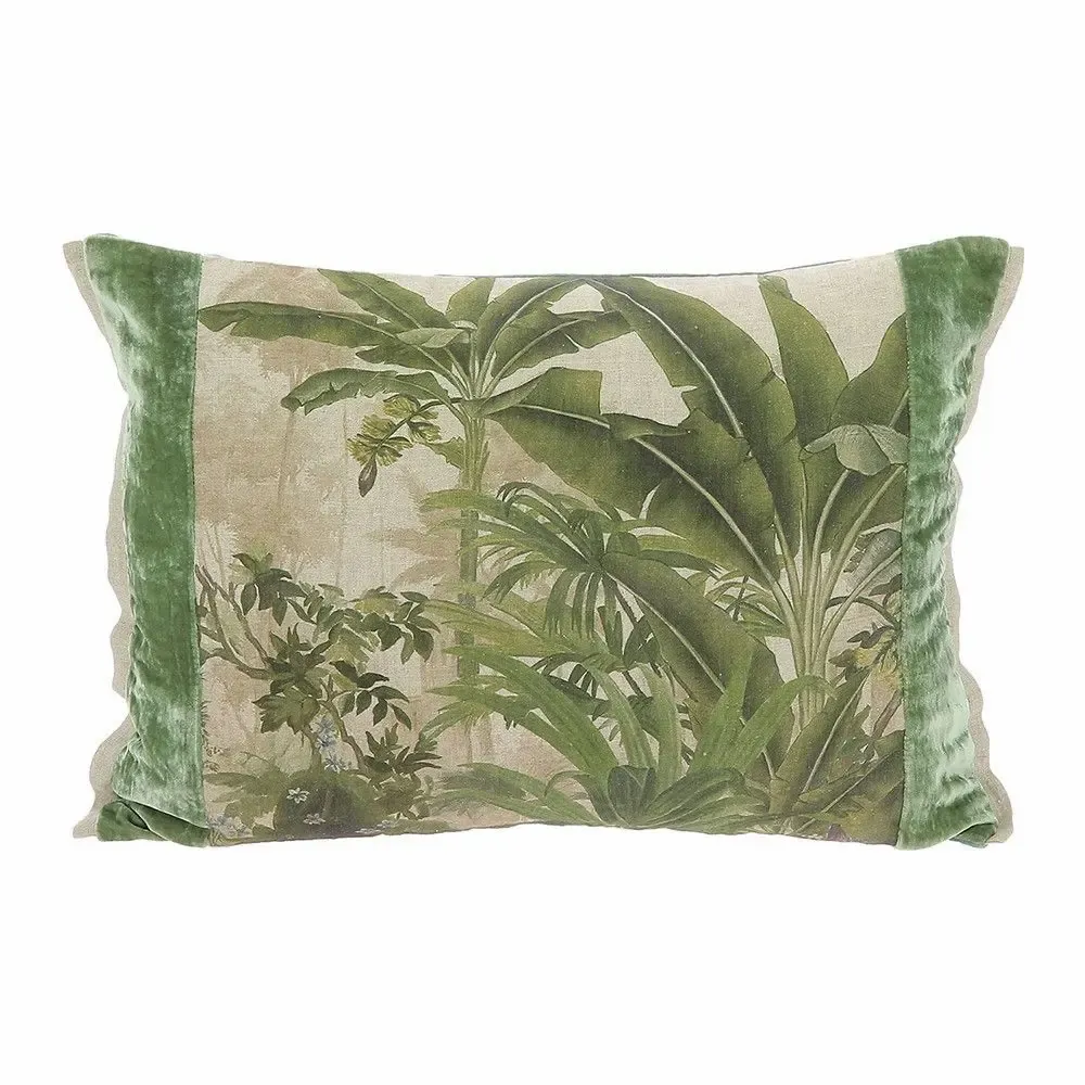 Coussins textile - COCHIN Housse de coussin en lin imprimé multicolore Ananbo 40x55 cm Céladon - EN FIL D'INDIENNE...