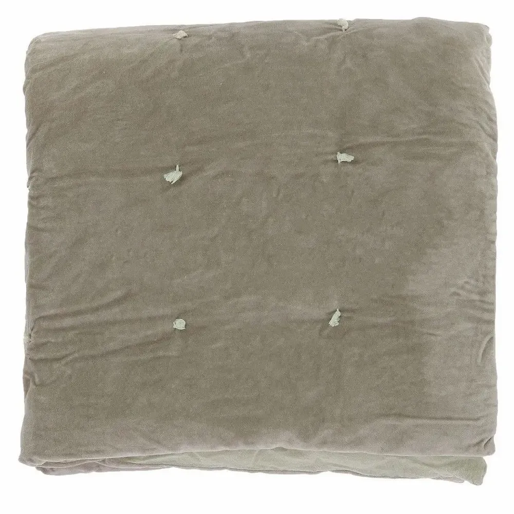 Linge de lit - COCHIN Bout de lit en lin imprimé Ananbo 90x200 cm - BEIGE - EN FIL D'INDIENNE...