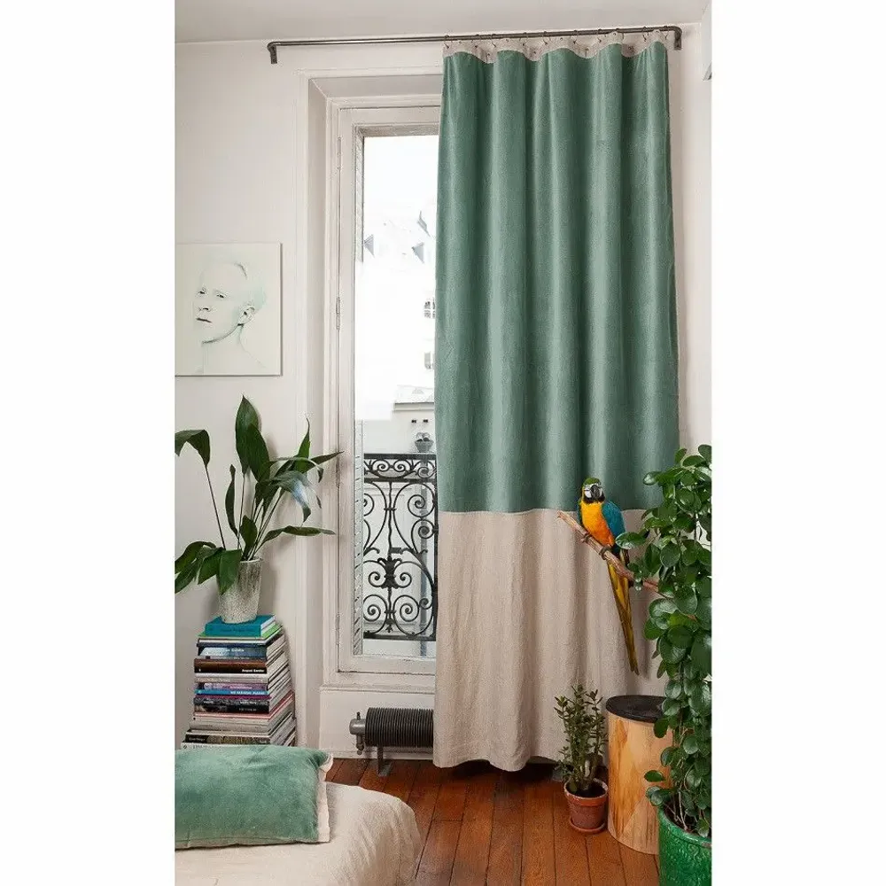 Rideaux et voilages - DUO Rideau 140x280 cm CELADON - EN FIL D'INDIENNE...