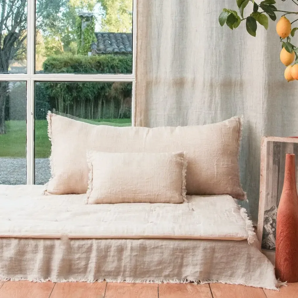 Fabric cushions - Etamine Cushion 30X45 Cm Etamine 2 Naturel - EN FIL D'INDIENNE...