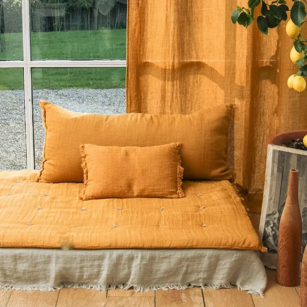 Coussins textile - ETAMINE Coussin 30x45 cm ETAMINE 2 TABAC - EN FIL D'INDIENNE...