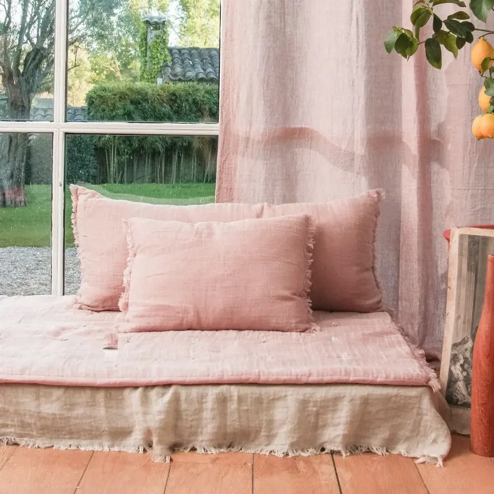 Coussins textile - ETAMINEE Housse de coussin 40x55 cm - EN FIL D'INDIENNE...