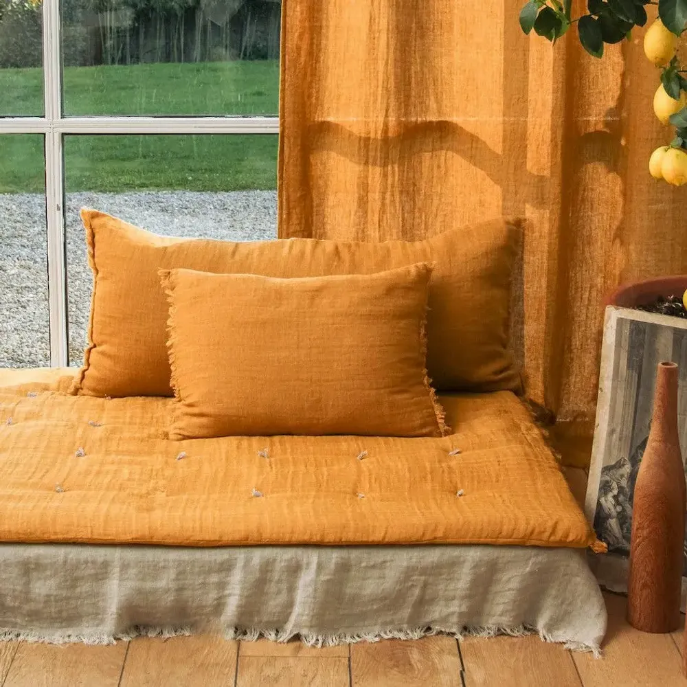 Coussins textile - ETAMINEE Housse de coussin 40x55 cm - EN FIL D'INDIENNE...