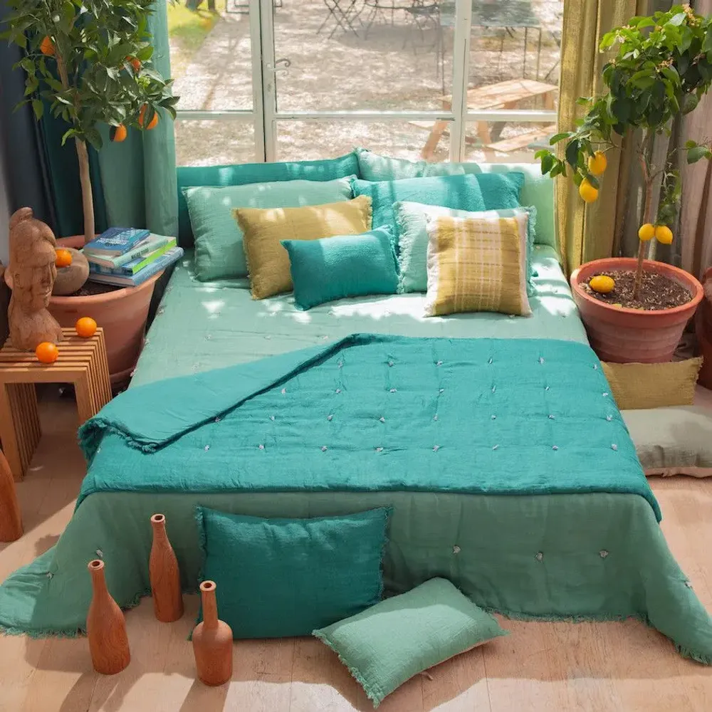 Throw blankets - Etamine Sofa Cover 90X200 Cm Etamine 2 Canard - EN FIL D'INDIENNE...