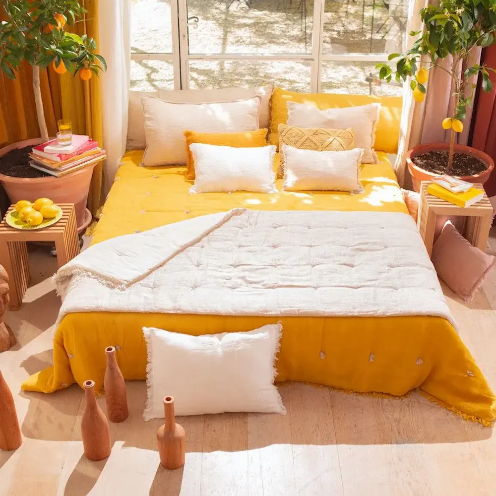 Throw blankets - Etamine Sofa Cover 90X200 Cm Etamine 2 Naturel - EN FIL D'INDIENNE...