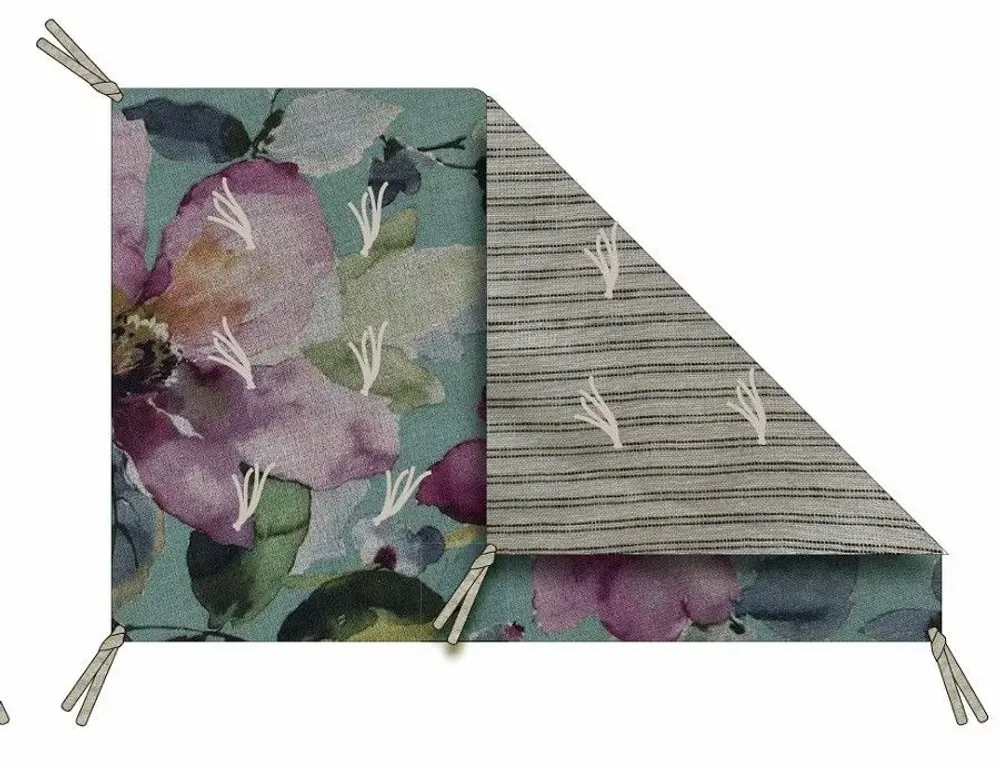 Linge de lit - FLORA chemin-de-lit 90x200cm FLORA CELADON - EN FIL D'INDIENNE...