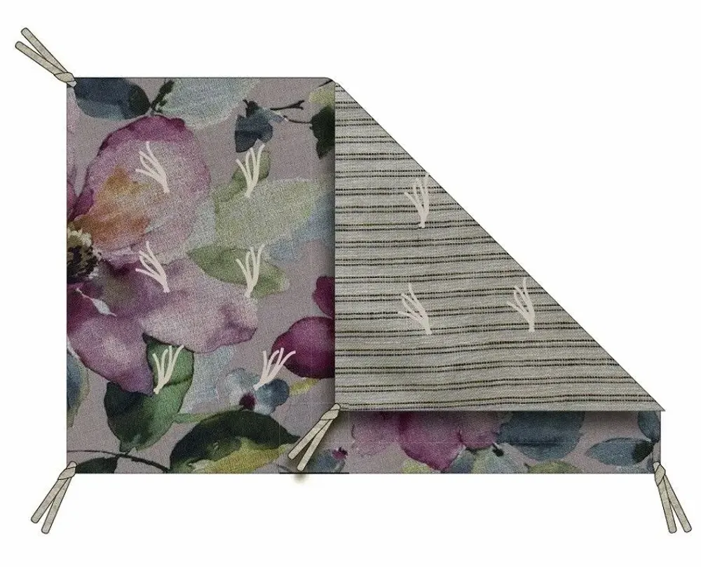 Linge de lit - FLORA chemin-de-lit 90x200cm FLORA POUDRE - EN FIL D'INDIENNE...