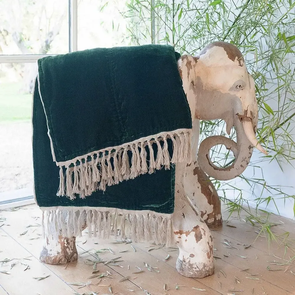 Linge de lit - FORTUNA Plaid 100x250 cm CANARD - EN FIL D'INDIENNE...