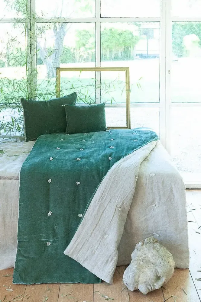 Bed linens - FORTUNA Sofa Cover 90x200 cm CELADON - EN FIL D'INDIENNE...