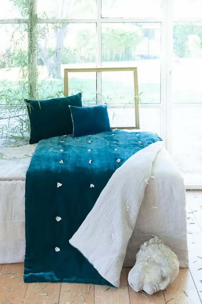 Plaids - FORTUNA Bout de lit 90x200 cm CANARD - EN FIL D'INDIENNE...