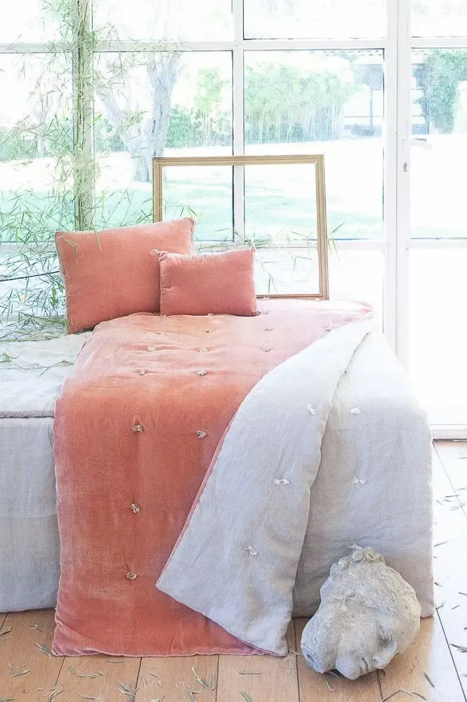 Bed linens - Fortuna Sofa Cover 90X200 Cm Peche - EN FIL D'INDIENNE...