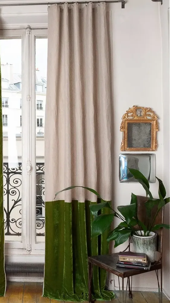 Rideaux et voilages - FORTUNA DUO  Rideau 140x300 cm FORTUNA AVOCAT - EN FIL D'INDIENNE...