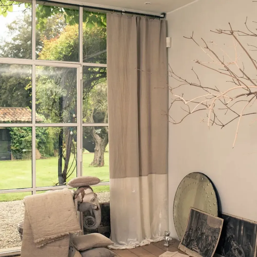 Curtains and window coverings - Fortuna Duo Curtain 140X300 Cm Fortuna Perle - EN FIL D'INDIENNE...