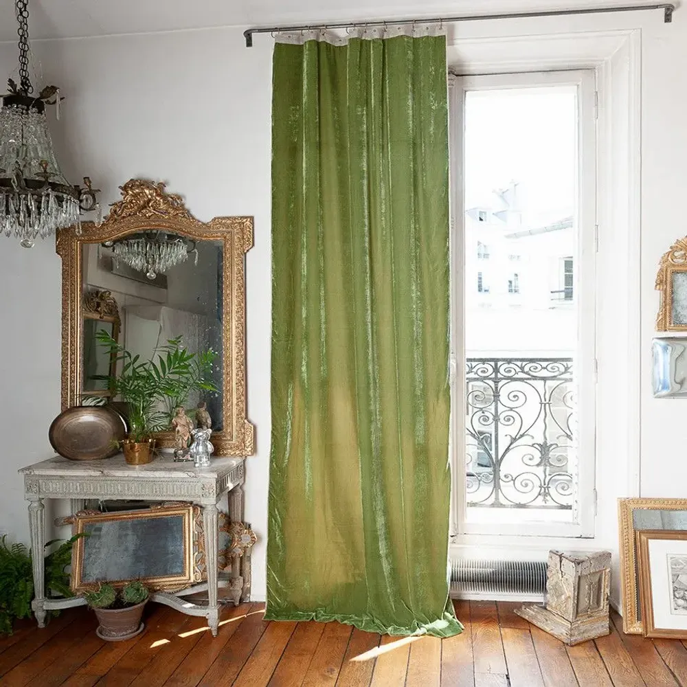 Rideaux et voilages - FORTUNA Rideau en velours de soie 110x300 cm FORTUNA AVOCAT - EN FIL D'INDIENNE...