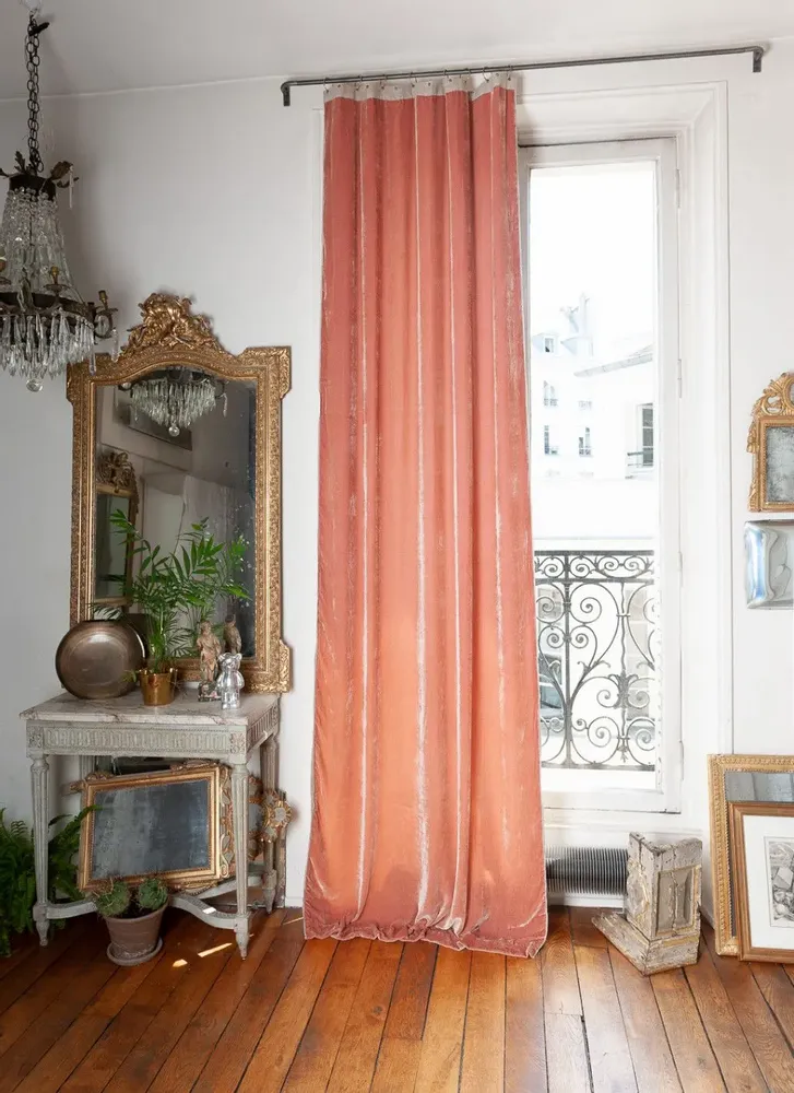 Curtains and window coverings - Fortuna Curtain 110X300 Cm Peche - EN FIL D'INDIENNE...