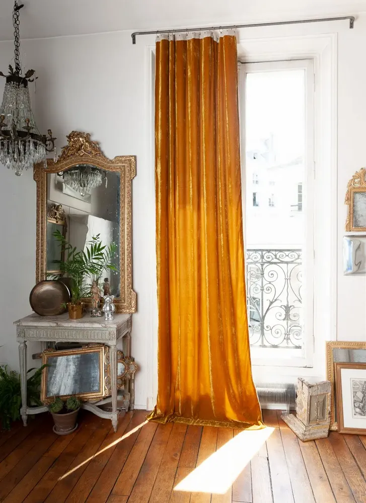 Rideaux et voilages - FORTUNA Rideau en velours de soie 110x300 cm TABAC - EN FIL D'INDIENNE...