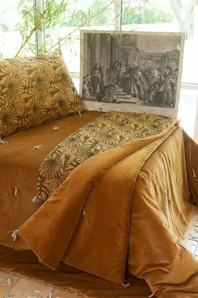 Fabric cushions - Goa Sofa Cover 90X200 Cm Curry - EN FIL D'INDIENNE...