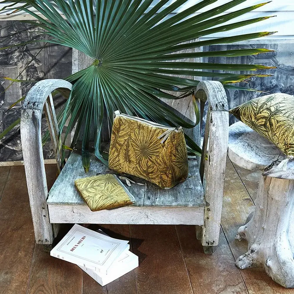 Fabric cushions - Goa Set Of 2 Clutch And Toilet Bags Goa Curry - EN FIL D'INDIENNE...