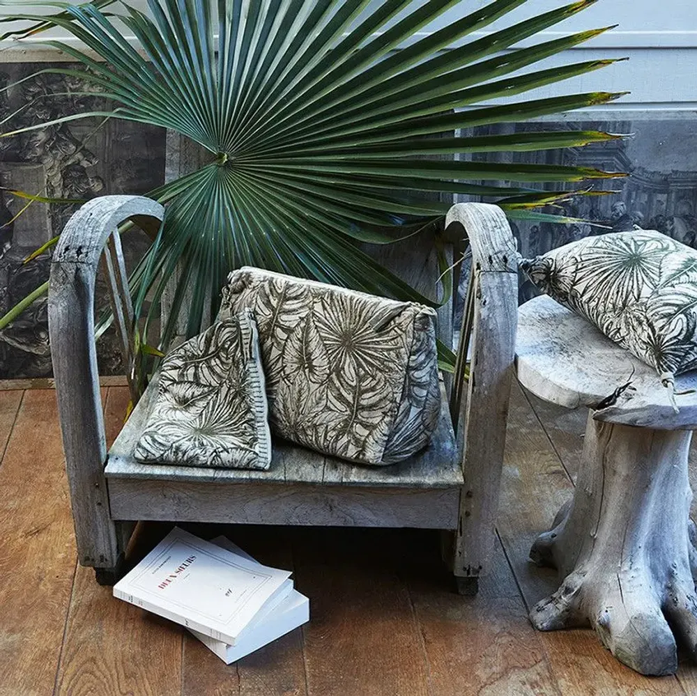 Coussins textile - GOA Set de 2 Trousses plates et de toilette XL GOA BEIGE - EN FIL D'INDIENNE...