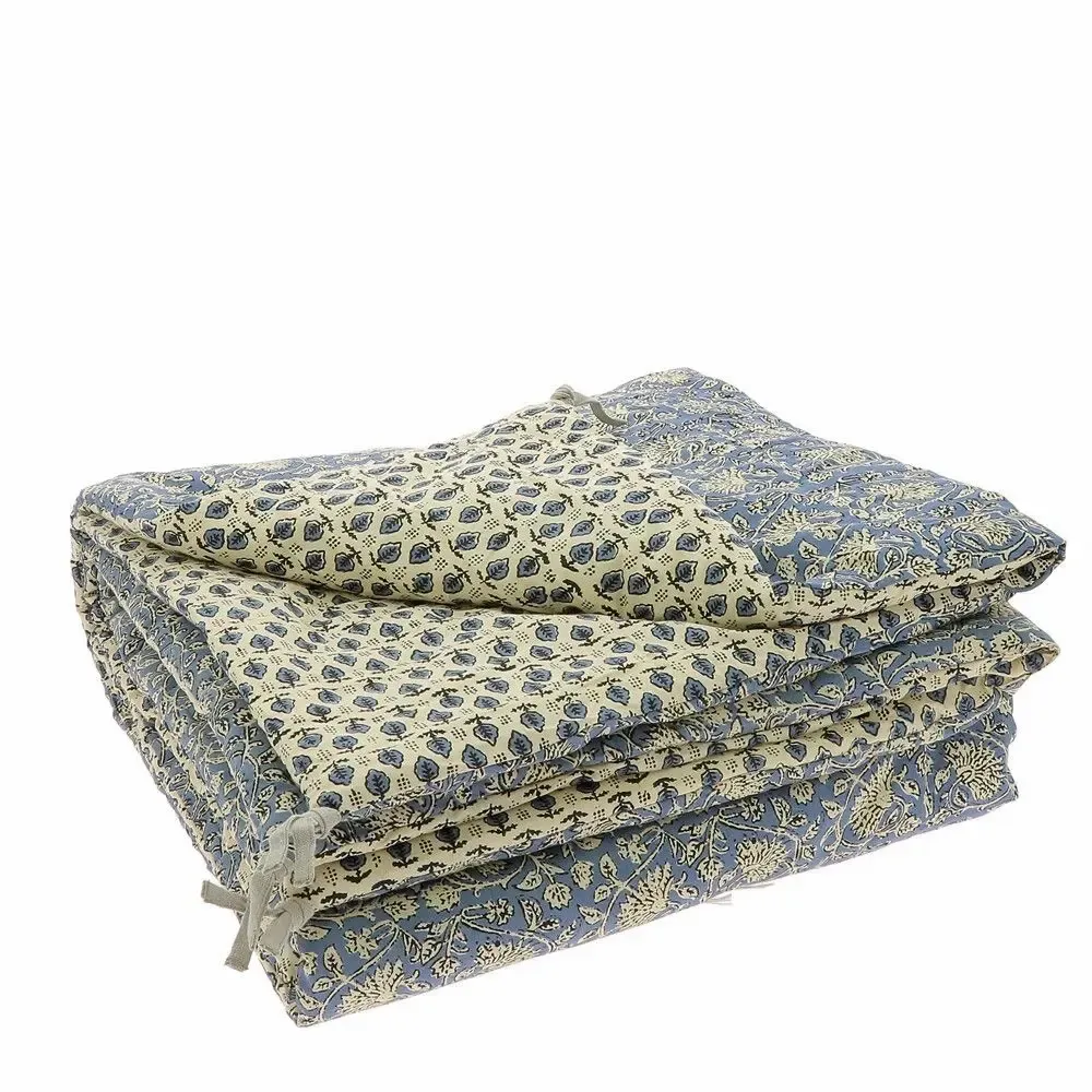 Bed linens - Indienne Quilt 140X240 Cm Indienne Denim - EN FIL D'INDIENNE...