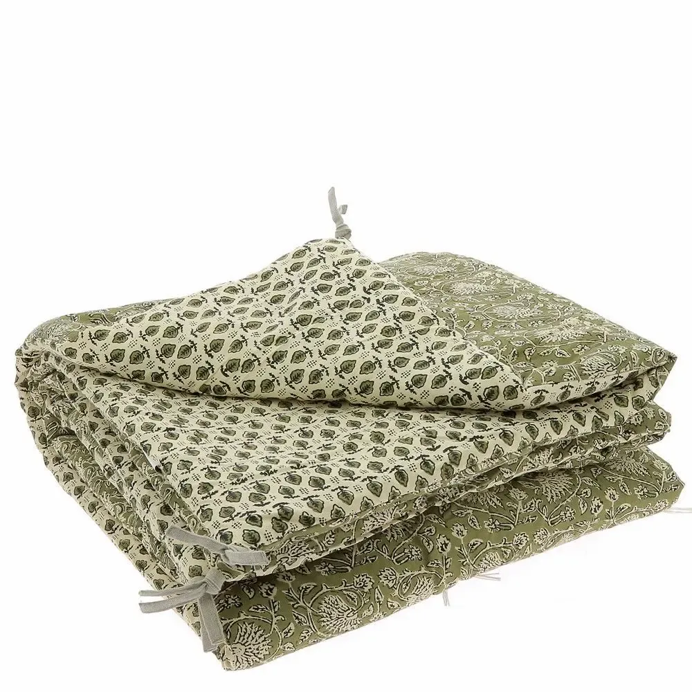 Bed linens - Indienne Quilt 140X240 Cm Indienne Kaki - EN FIL D'INDIENNE...